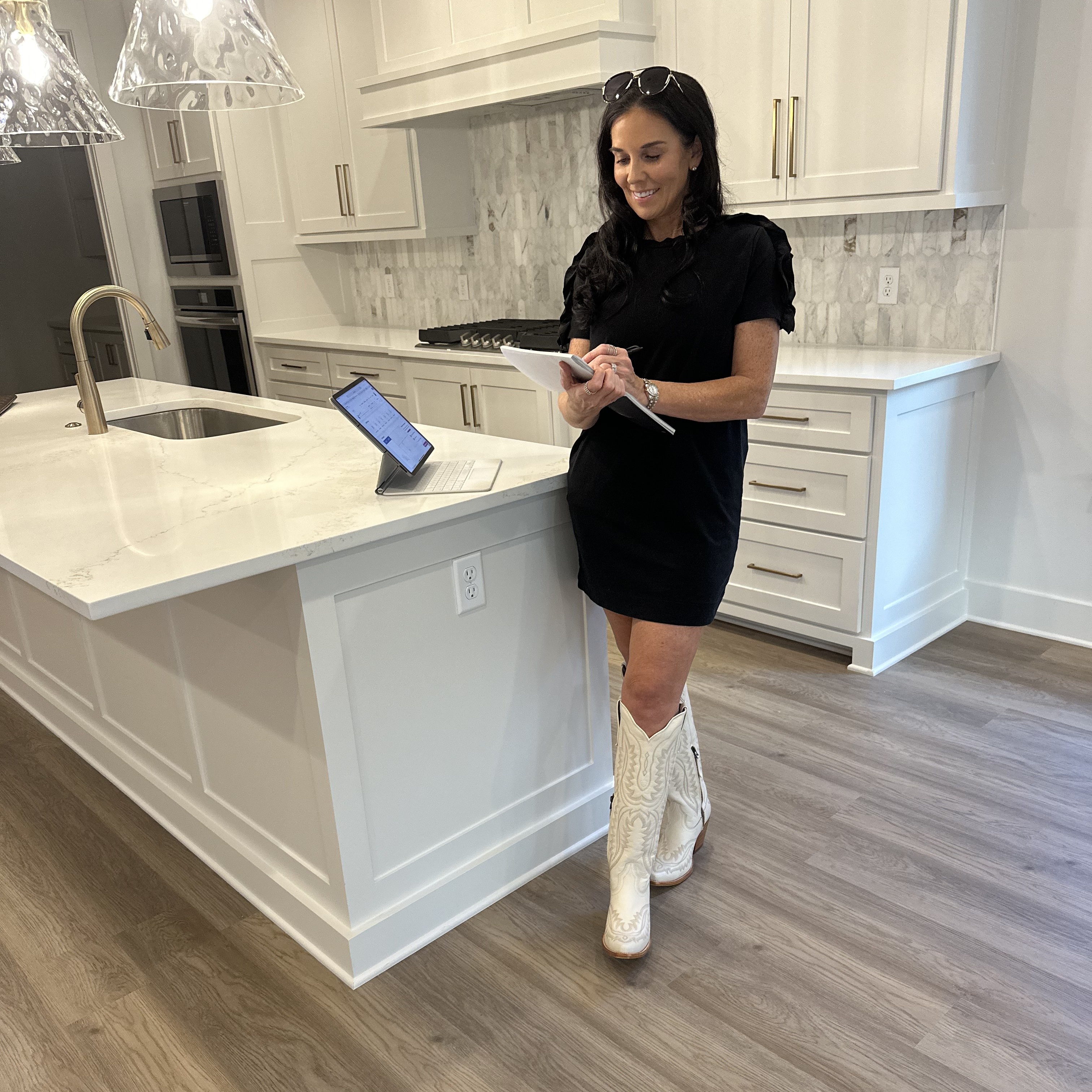 Jen at work in a client's home
